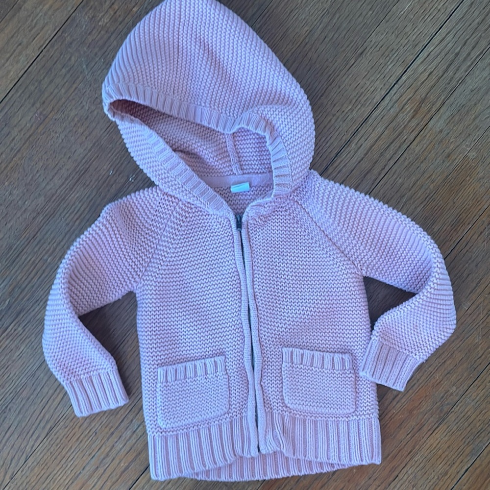 Baby gap pink knit hoodie 2t